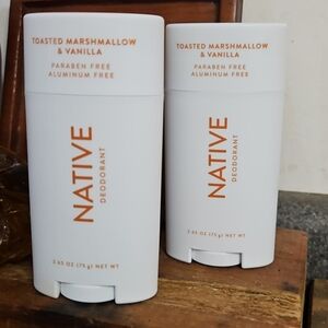 New NATIVE brand 2 Full Size Deoderant Unisex Toasted Marshmallow & Vani…